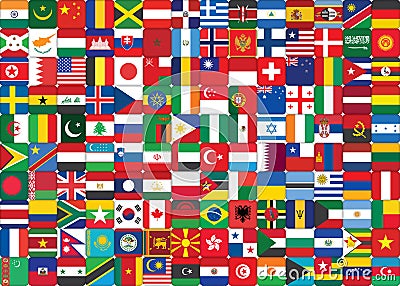 World flags background Stock Photo