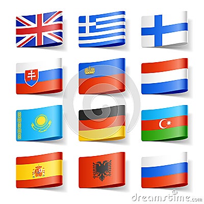 World flags. Europe. Vector Illustration