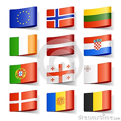 World flags. Europe. Vector Illustration