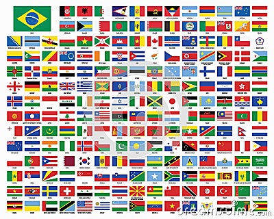 World Flags. Flags of the World. Vector Illustration