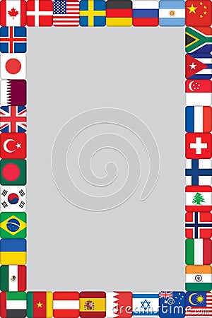 World flags icons frame Vector Illustration