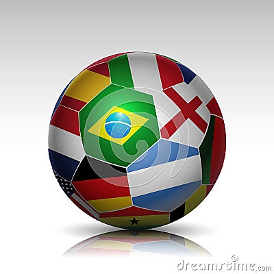World flags soccer ball Vector Illustration