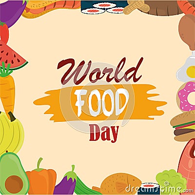 World food day, healthy lifestyle meal eat diet background Vector Illustration