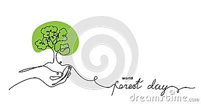 World forest day vector sketch, background. Vector Illustration