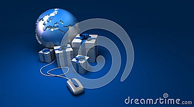 World gifts online Europe blue Stock Photo