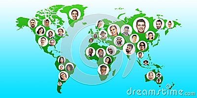 World global cartography - Earth international concept, connecting people all around the world Stock Photo