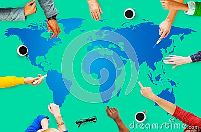 World Global Cartography Globalization Earth Concept Stock Photo