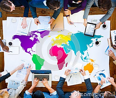 World Global Cartography Globalization International Concept Stock Photo