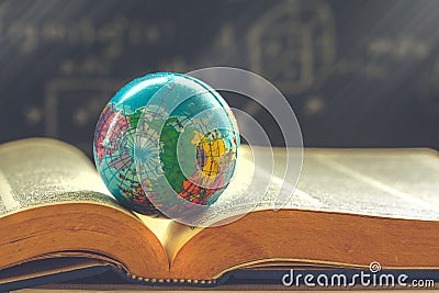 World globe on book. education school Concept Stock Photo