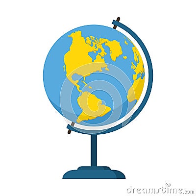 World globe icon school education. Geography earth Vector Illustration