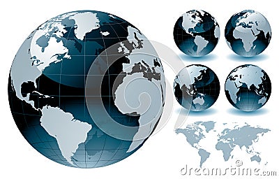 World Globe Maps Vector Illustration