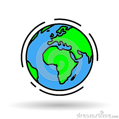 World globe vector icon. Simple global earth sign Vector Illustration