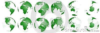 World Globes Transparent Collection Stock Photo