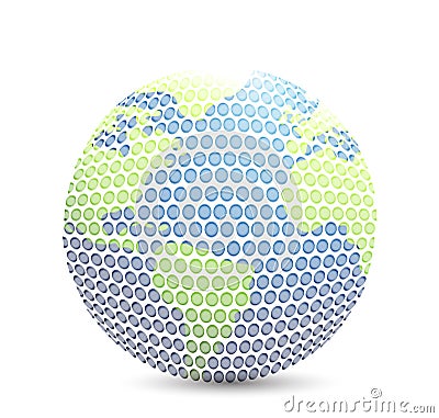 World golf map ball isolated Stock Photo