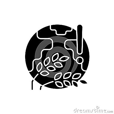 World harvest wilt black glyph icon Vector Illustration
