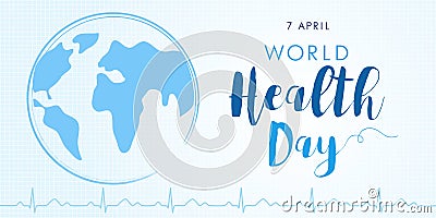 World Health Day cardio poster light Vector Illustration