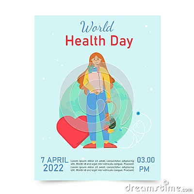 World health day flyers, posters design Vector Illustration