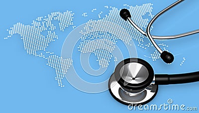 World Health And Global Healthcare Cartoon Illustration