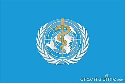 World Health Organization flag. WHO Logo or Symbol. The World Health Organization WHO is a specialized agency of the United Nati Vector Illustration