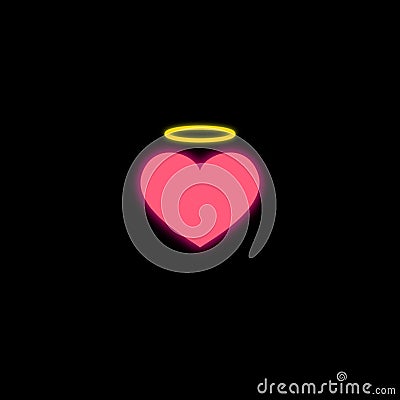 World heart day icon sign. Love life logo. Angel heart flat. Stock Photo