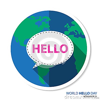 World Hello Day Background Vector Illustration