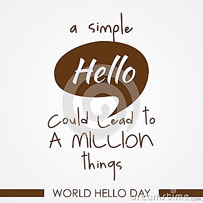 World Hello day vector on the white background Vector Illustration