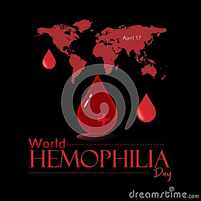 World Hemophilia Day. Commemorated annually on April 17th Vector Illustration