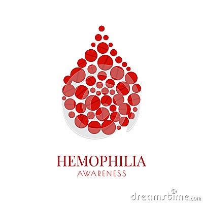 Hemophilia poster with pills drop Vector Illustration