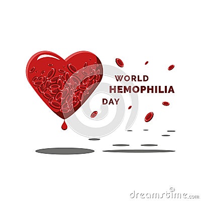World hemophilia day, vector illustration of Blood and drawing of blood elements and pictures of love Vector Illustration