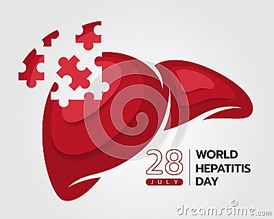 World hepatitis day - The liver is a puzzle piece vector design Vector Illustration