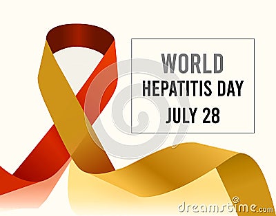 World Hepatitis Day. Vector illustration with ribbon Vector Illustration