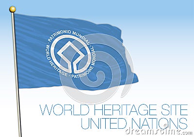 World Heritage Site flag, Unesco, United Nations organization Vector Illustration