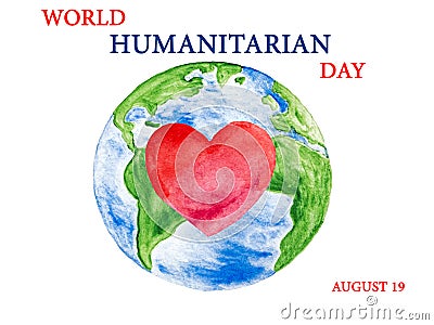 World Humanitarian Day. Beautiful card. Close up Stock Photo