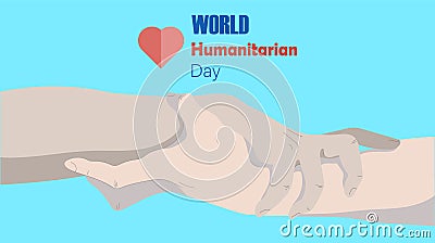 World Humanitarian Day. Vector illustrations of handshake for friendship Vector Illustration