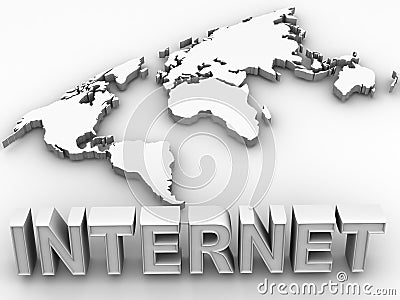 World. Internet. 3d Cartoon Illustration