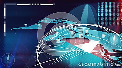 World Internet map with bits and columns on it Stock Photo