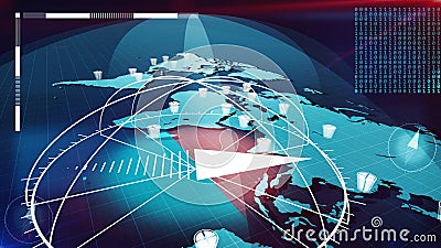 World internet map with compasses, clocks, bits Stock Photo