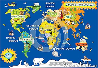 World kids map Stock Photo