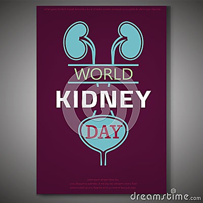 World kidney day Vector Illustration