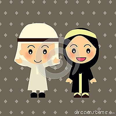 World Kids from Arab Vector Illustration