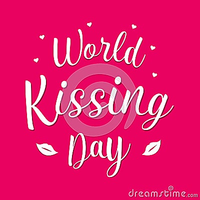 World Kissing Day - vector hand drawn brush lettering Vector Illustration