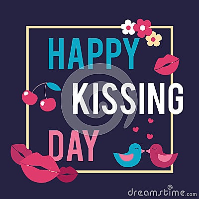 World kissing day. Vector Illustration for the holiday. Vector Illustration