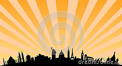 World landmarks background Vector Illustration