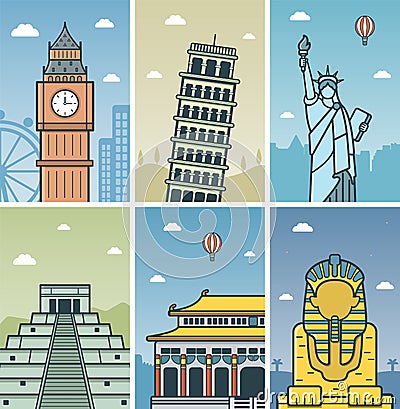 World Landmarks design Vector Illustration