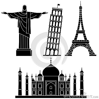 World Landmarks Vector Illustration