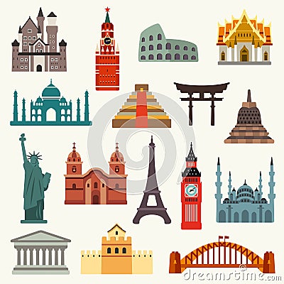 World Landmarks icons Vector Illustration