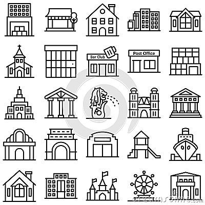 World Landmarks Isolated Vector Icons Set that can easily modify or edit Vector Illustration
