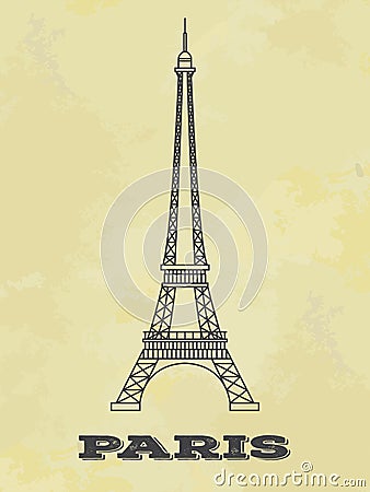 World landmarks. Paris. France. Eiffel tower vector Vector Illustration