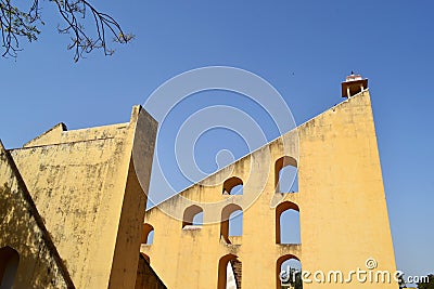 world largest sundial at jantar mantar observatory Jaipur Rajasthan India Stock Photo