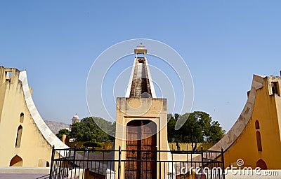 World largest sundial at Jantar mantar observatory Jaipur Rajasthan India Stock Photo